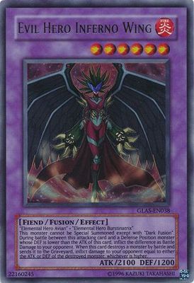 Evil Hero Inferno Wing - GLAS-EN038 - Ultra Rare Unlimited Gladiator&#39;s Assault [GLAS] Unlimited Singles