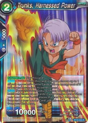 Trunks, Harnessed Power - BT16-033 - Rare Foil UW Series 7: Realm of the Gods Foil Singles