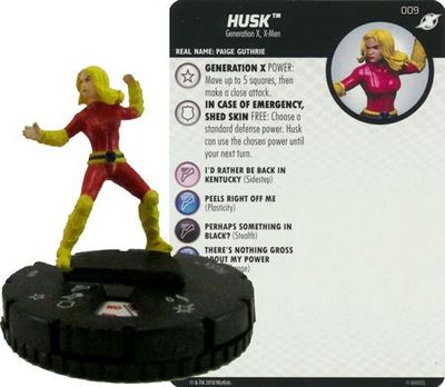Husk #009 X-men Xavier&#39;s School Marvel Heroclix Marvel: X-Men Xavier&#39;s School Singles Sin Tarjeta