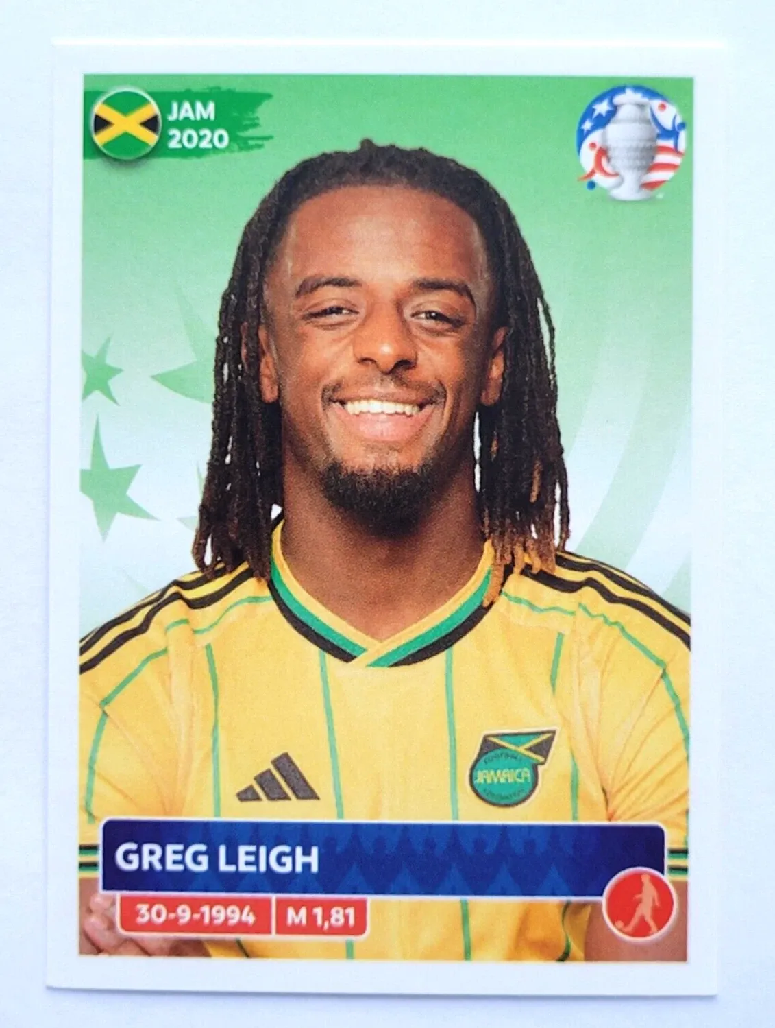 GREG LEIGHT  Pegatina Panini Copa América Estados Unidos 2024 JAM12 Jamaica