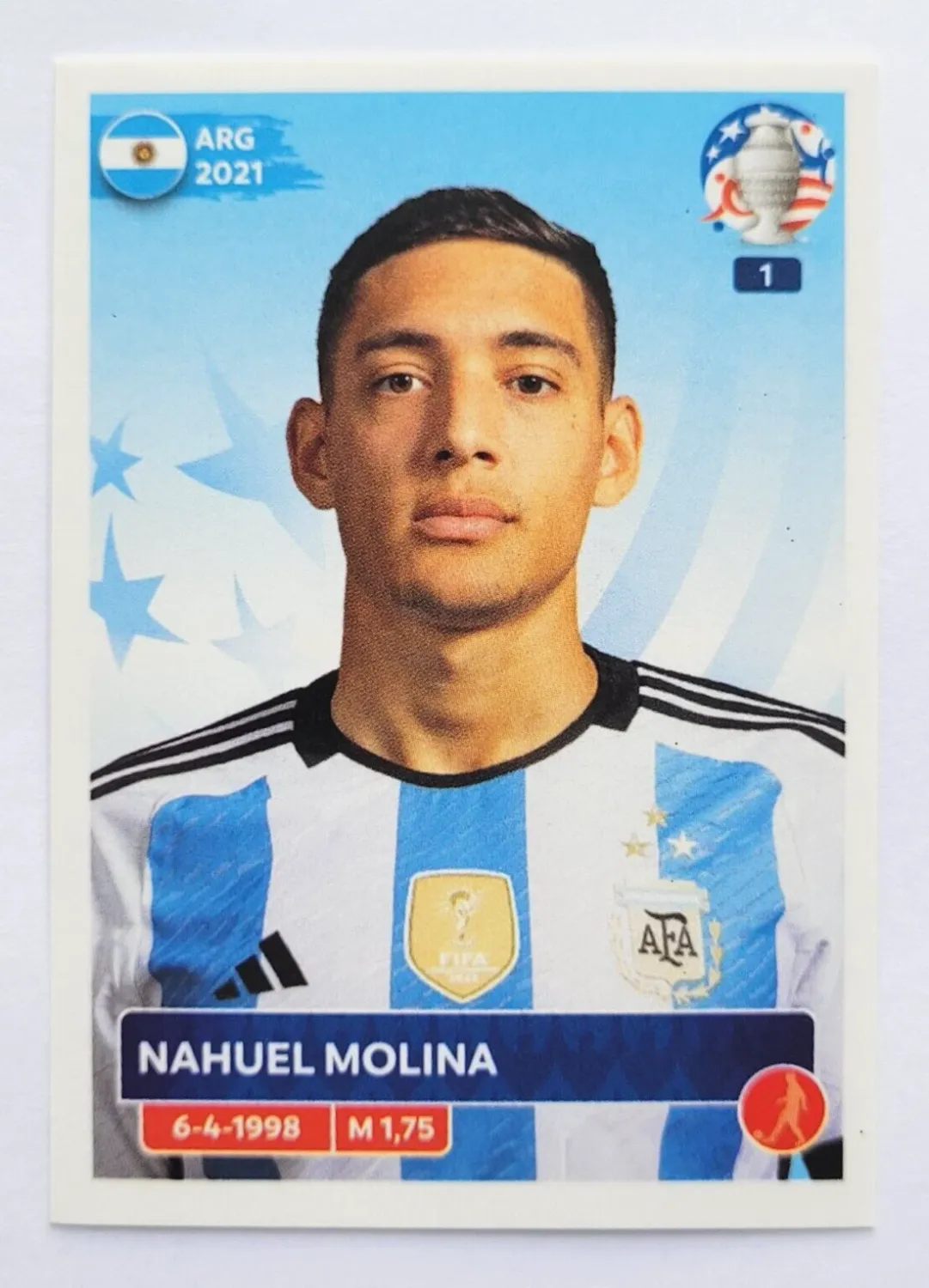 NAHUEL MOLINA Pegatina Panini COPA AMÉRICA EE. UU. 2024 ARG10  Argentina