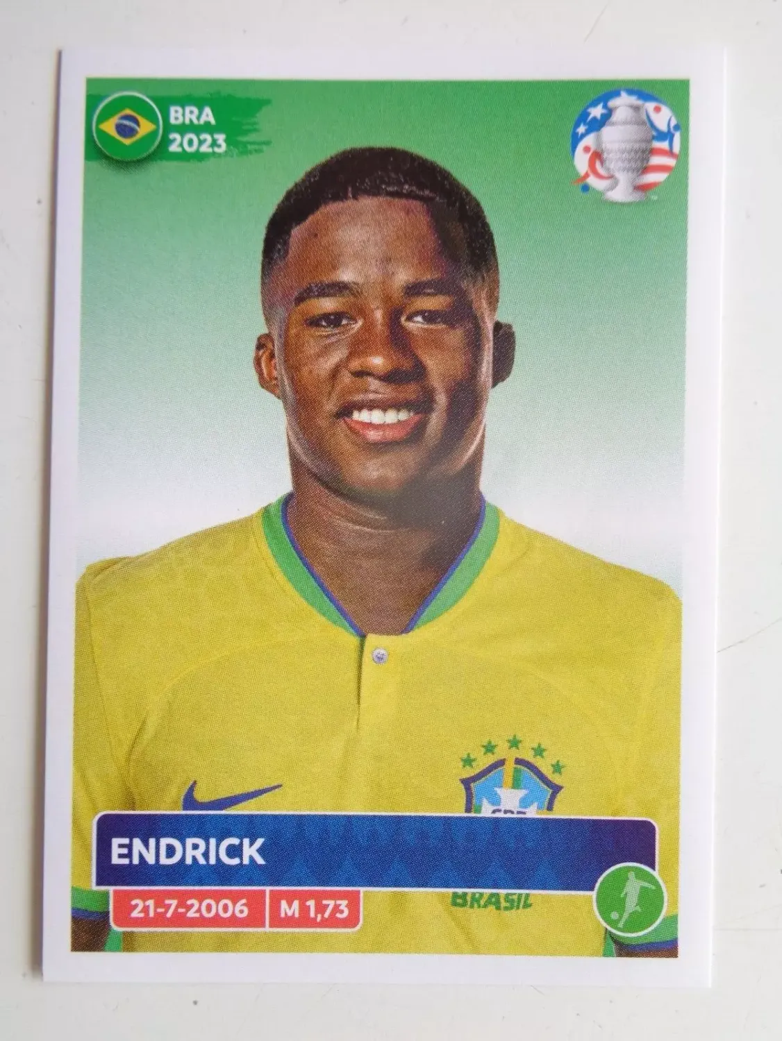 Endrick BRA 22/  2024 PANINI Copa América Versión EE. UU. PEGATINA NUEVO