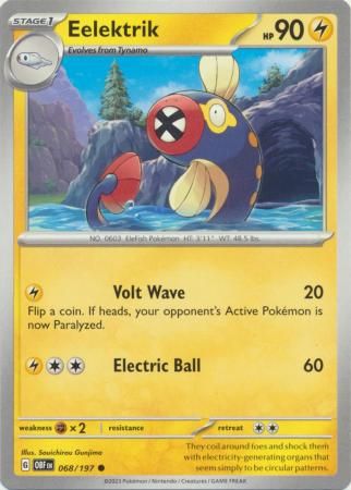 Eelektrik - 068/197 - Common Scarlet &amp; Violet: Obsidian Flames Singles