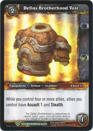 Defias Brotherhood Vest - Dungeon Treasure 39/60 - Uncommon WoW: Dungeon Deck Treasure Pack Singles foil