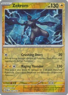 Zekrom - 066/182 - Holo Rare Reverse Holo Scarlet &amp; Violet: Paradox Rift Reverse Holo Singles