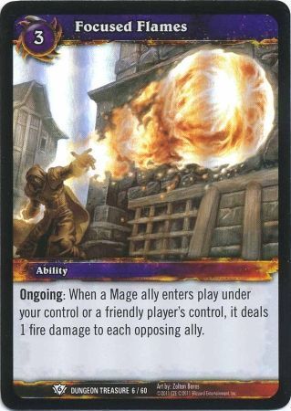 Focused Flames - Dungeon Treasure 6/60 - Common WoW: Dungeon Deck Treasure Pack Singles foil