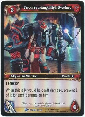 Varok Saurfang, High Overlord - Citadel 12/30 - Rare WoW: Assault on the Icecrown Citadel Raid Deck foil