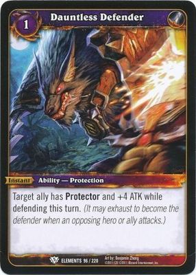Dauntless Defender - 96/220 - Common WoW: War of Elements