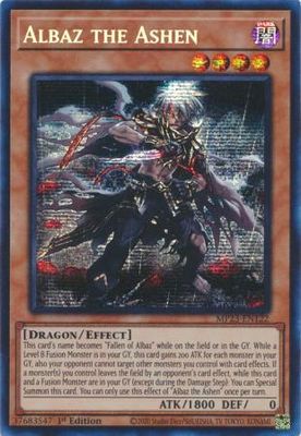 Albaz the Ashen - MP23-EN122 - Prismatic Secret Rare 1st Edition Mega Tin 2023 Dueling Heroes Singles