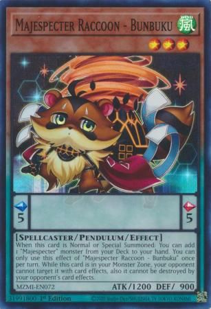 Majespecter Raccoon - Bunbuku - MZMI-EN072 - Super Rare 1st Edition Maze of Millennia 1st Edition Singles