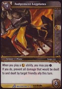 Judgement Legplates - Molten Core 4/30 - Rare WoW: Molten Core Treasure Pack Singles foil