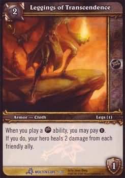 Leggings of Transcendence - Molten Core 5/30 - Rare WoW: Molten Core Treasure Pack Singles foil