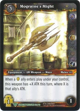 Mograine&#39;s Might - Dungeon Treasure 52/60 - Uncommon WoW: Dungeon Deck Treasure Pack Singles foil
