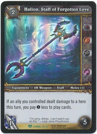 Halion, Staff of forgotten Love - Citadel 19/30 - Uncommon WoW: Assault on the Icecrown Citadel Raid Deck foil