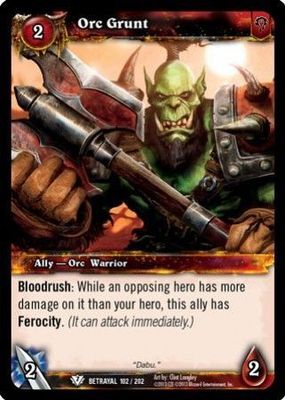 Orc Grunt - 102/202 - Common WoW: Betrayal of the Guardian