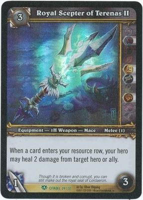 Royal Scepter of Terenas II - Citadel 24/30 - Uncommon WoW: Assault on the Icecrown Citadel Raid Deck  foil