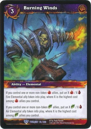 Burning Winds - 78/220 - Rare WoW: Twilight of the Dragons