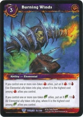 Burning Winds - 78/220 - Rare WoW: Twilight of the Dragons