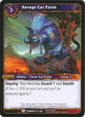 Savage Cat Form - 37/220 - Common WoW: War of Elements