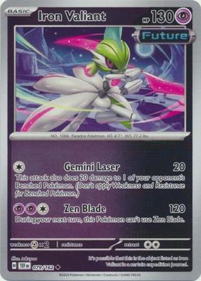 Iron Valiant - 079/162 - Uncommon Reverse Holo Scarlet &amp; Violet: Temporal Forces Reverse Holo Singles