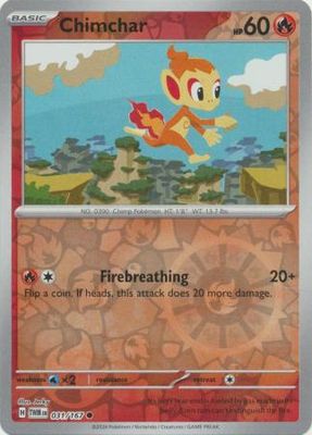 Chimchar - 031/167 - Common Reverse Holo Scarlet &amp; Violet: Twilight Masquerade Reverse Holo Singles