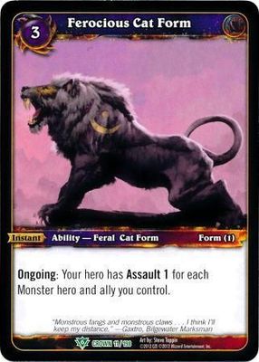 Ferocious Cat Form - 11/198 - Uncommon WoW: Crown of the Heavens