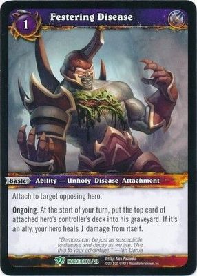 Festering Disease - Horde DK 6/24 - Uncommon WoW: Horde Blood Elf Deathknight Class Deck Spring 2013