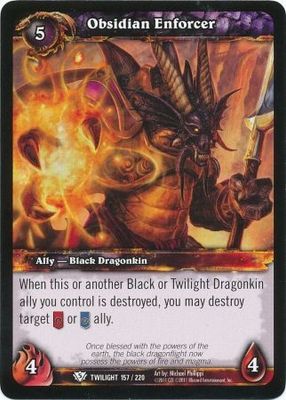 Obsidian Enforcer - 157/220 - Common WoW: Twilight of the Dragons foil