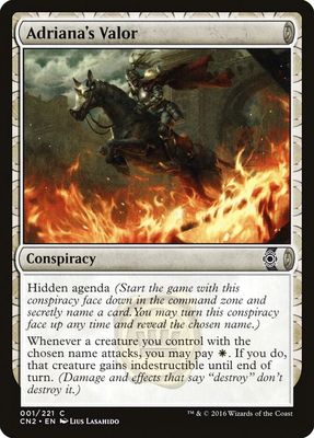 Adriana&#39;s Valor 001/221 - Conspiracy: Take the Crown (CN2)
