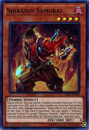 Shiranui Samurai - HISU-EN049 - Super Rare 1st Edition Hidden Summoners Singles