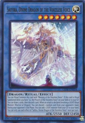 Saffira, Divine Dragon of the Voiceless Voice - LEDE-EN034 - Ultra Rare 1st Edition Legacy of Destruction [LEDE] 1st Edition Singles