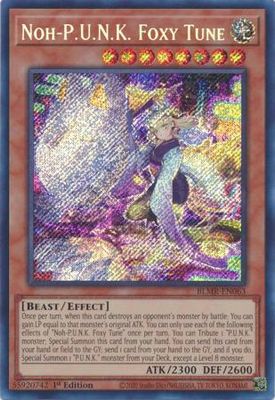 Noh-P.U.N.K. Foxy Tune - BLMR-EN063 - Secret Rare 1st Edition Monstrous Revenge 1st Edition Singles