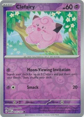 Clefairy - 035/165 - Common Reverse Holo Scarlet &amp; Violet 151 Reverse Holo Singles