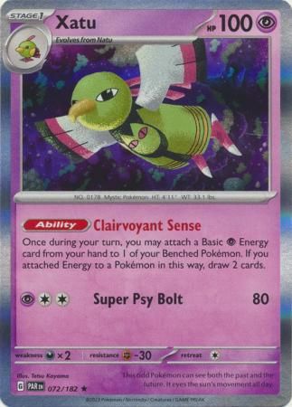Xatu - 072/182 - Holo Rare Scarlet &amp; Violet: Paradox Rift Singles