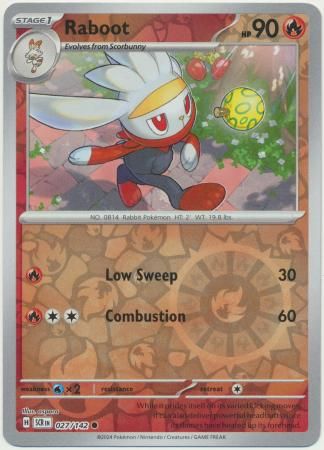 Raboot - 027/142 - Common Reverse Holo Scarlet &amp; Violet: Stellar Crown Reverse Singles