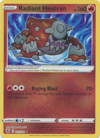 SJ Radiant Heatran - 027/189 - Radiant Rare Sword &amp; Shield: Astral Radiance Singles