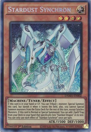 Stardust Synchron - DAMA-EN002 - Secret Rare 1st Edition Dawn of Majesty 1st Edition Singles