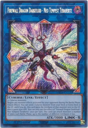Firewall Dragon Darkfluid... Terahertz - MP24-EN130 - 1st Ed Secret Rare Misprint Mega Tin 2024 Dueling Mirrors Misprint Singles