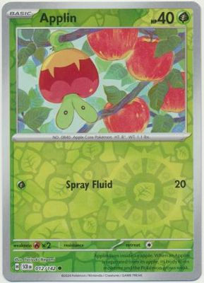 Applin - 012/142 - Common Reverse Holo Scarlet &amp; Violet: Stellar Crown Reverse Singles