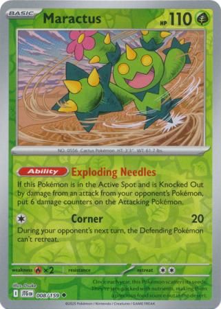 Maractus - 008/159 - Uncommon Reverse Holo Scarlet &amp; Violet: Journey Together Reverse Holo Singles