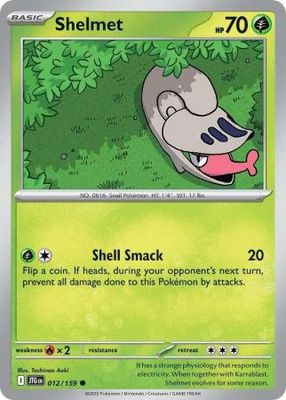Shelmet - 012/159 - Common Scarlet &amp; Violet: Journey Together Singles