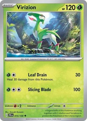 Virizion - 015/159 - Uncommon Scarlet &amp; Violet: Journey Together Singles