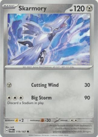 Skarmory - 119/167 - Common Scarlet and Violet: Twilight Masquerade Singles
