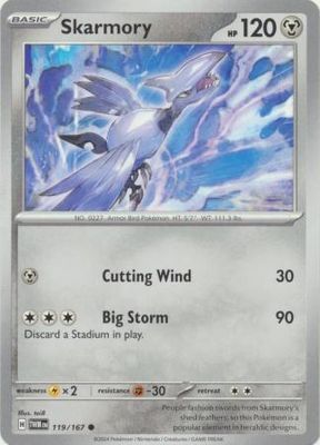 Skarmory - 119/167 - Common Scarlet and Violet: Twilight Masquerade Singles