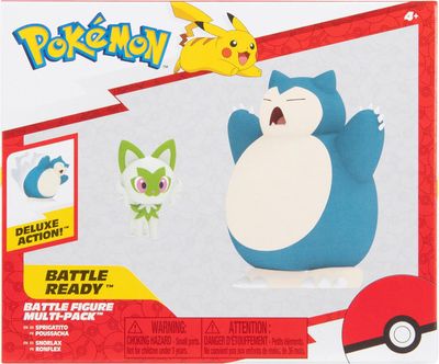 DS Pokemon Battle Figure 2 Pack  Sprigatito y Snorlax Battle Ready Figuras Pokemon