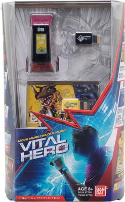 DS Bandai Namco - Digimon - Vital Hero Interactive Fitness Tracker/Digital Watch/Virtual Pet (Red)
