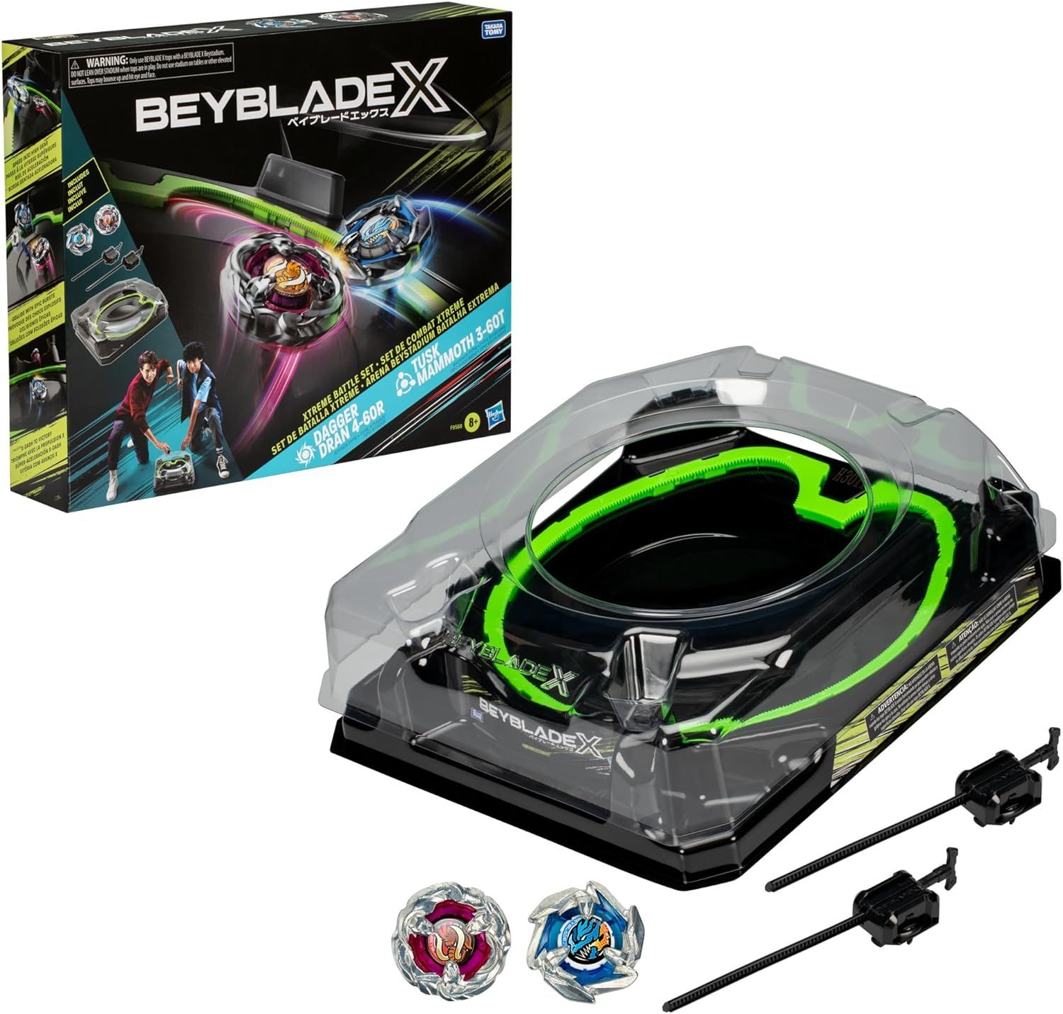 DS Beyblade X Xtreme Battle Set con Beystadium Arena X-Celerator Rail, 2 Beyblades 2 Lanzadores Nuevo
