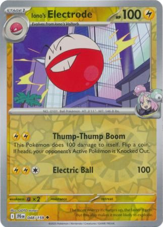 Iono&#39;s Electrode - 048/159 - Uncommon Reverse Holo Scarlet &amp; Violet: Journey Together Reverse Holo Singles