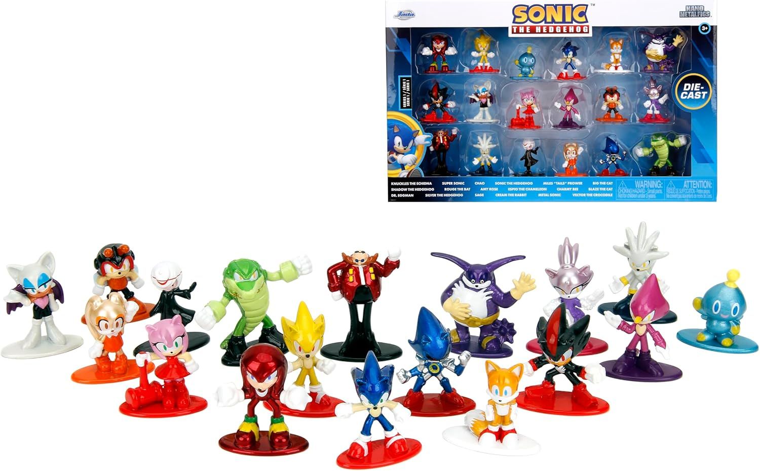 DS Jada Sonic The Hedgehog Nano 1.65 Pulgadas MetalFigs 18-Pack, Series 1 Nueva