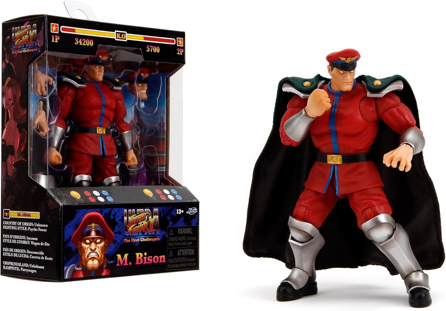 DS Jada Toys – Street Fighter II M. Bison Figura Wave 2 – 1:12 Escala Nueva